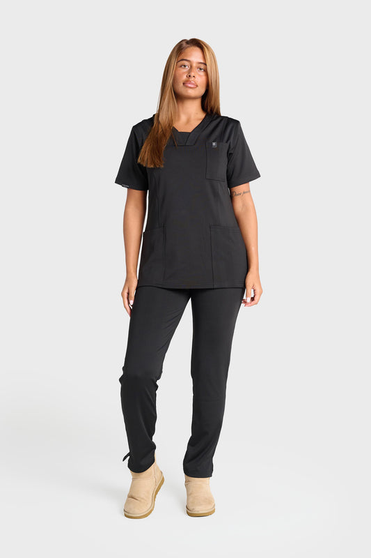 Black Natasha Ultimate Comfort Fleece-Lined Top