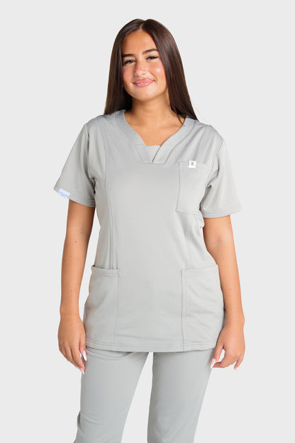 Grey Natasha Ultimate Comfort Fleece-Lined Top