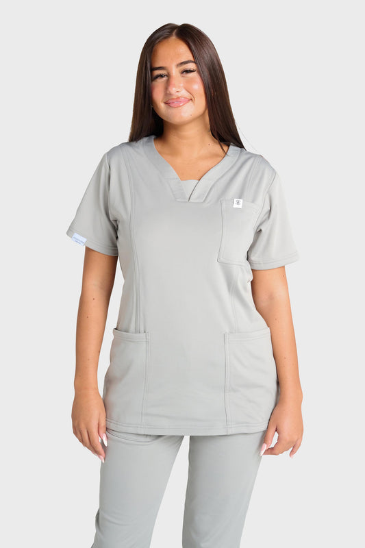 Grey Natasha Ultimate Comfort Fleece-Lined Top