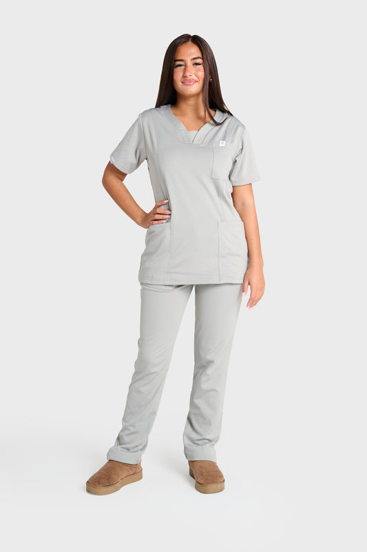 Grey Natasha Ultimate Comfort Fleece-Lined Top