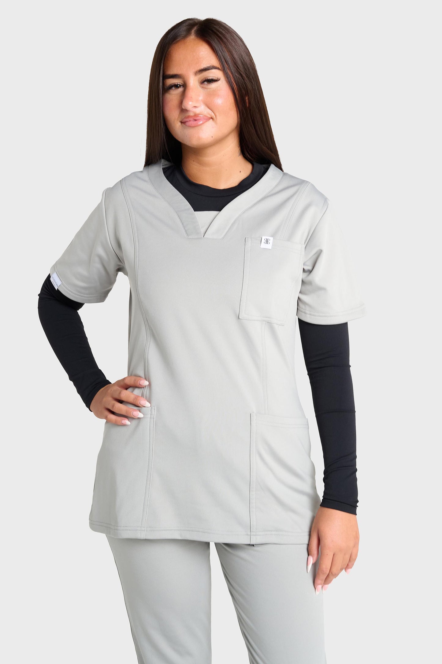 Grey Natasha Ultimate Comfort Fleece-Lined Top