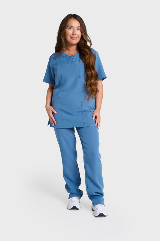 Ocean Blue Natasha Scrub Top