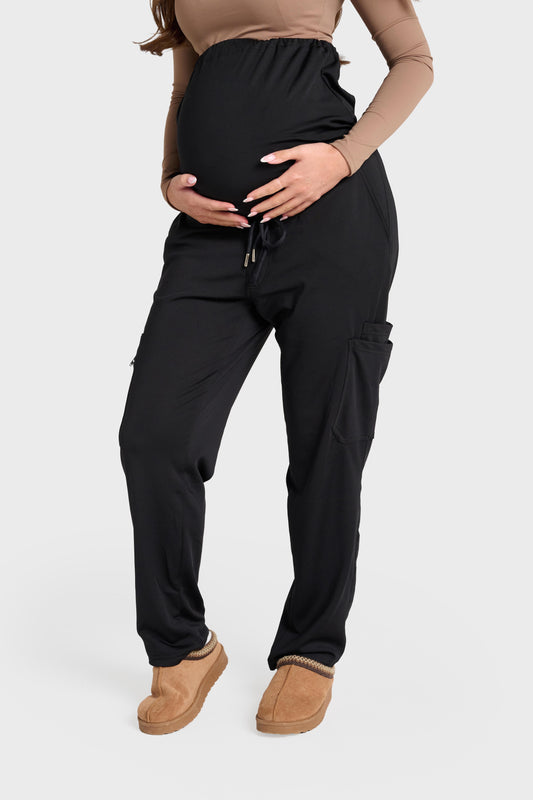 Black Maternity Ultimate Comfort Fleece-Lined Trouser